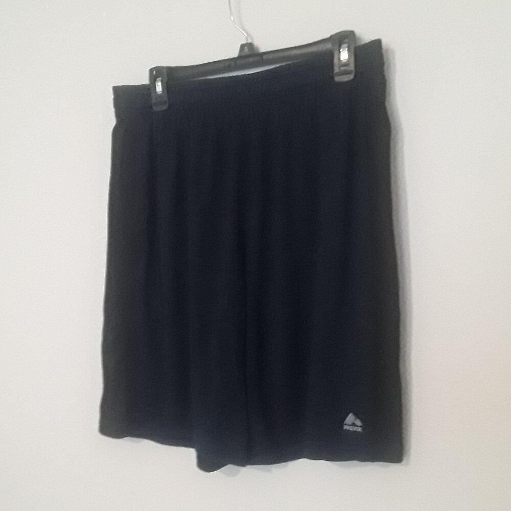 RBX Performance X-DRI Large Mens blue shorts with pockets and black sidestripes